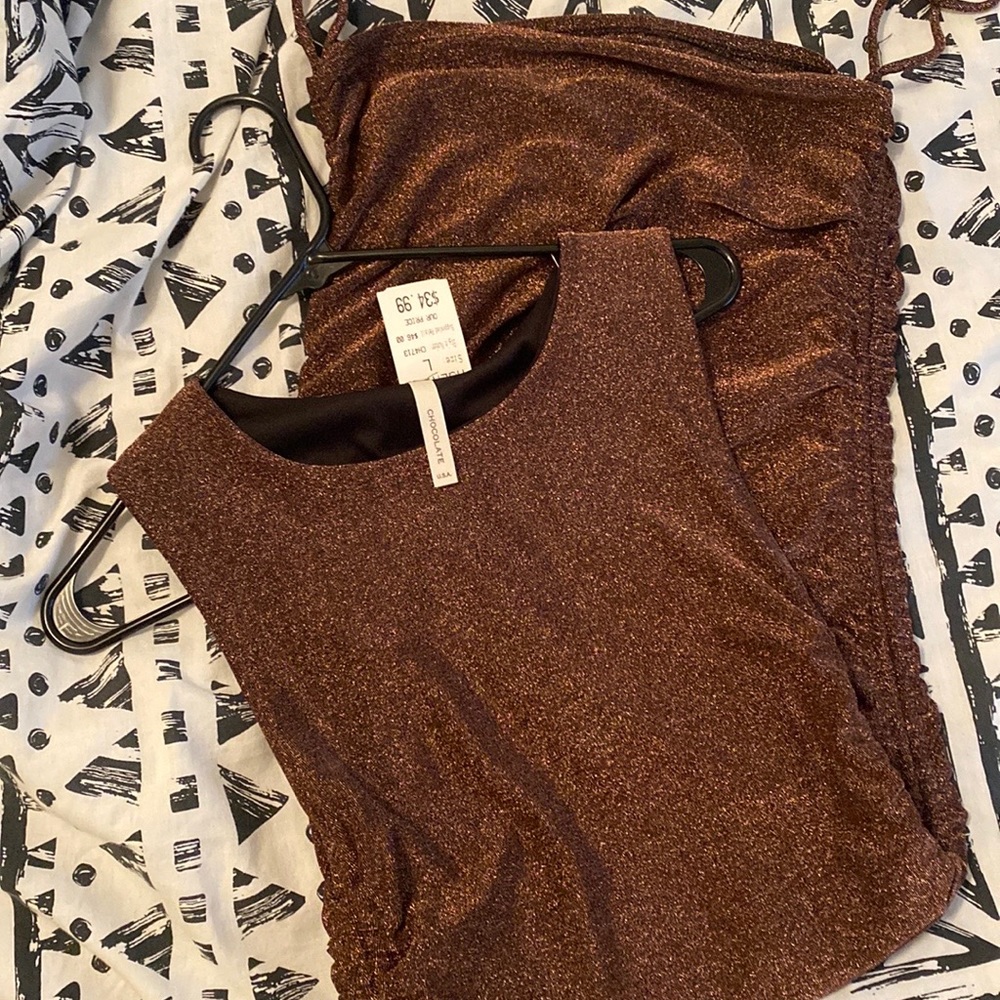 Tiger lily Sparkly copper dress with draw strings - Picture 2 of 6